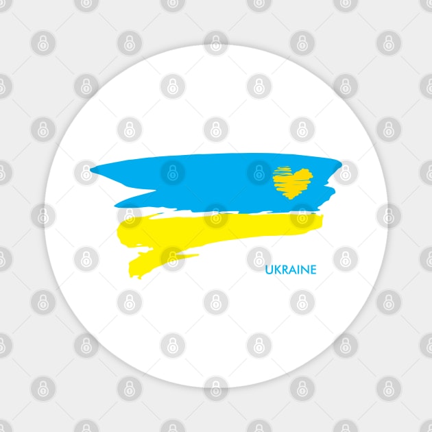 I love Ukraine, an anatomical heart in the colors of the flag. Magnet by Olga Berlet